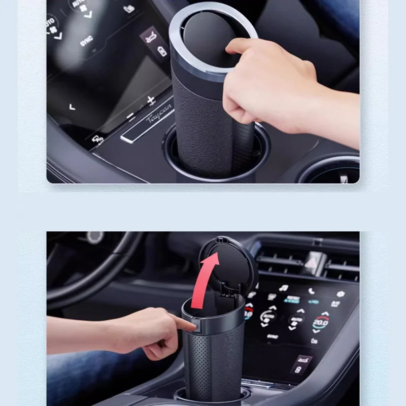 Car Trash Can Soft No noise Mini Auto Dust Organizer Interior Rubbish Bag Garbage Container Storage Box Bucket