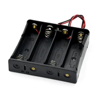 1x 2x 3x 4x Slot Black Plastic 18650 Battery Holder Battery Storage Box Case with wire leads 6