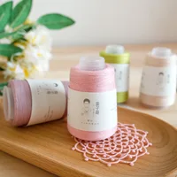 20g Handmade Crochet Thread Fine 40 Gauge Boutique Pearl Lace Thread Bobbin Micro Crochet Hand Bow Embroidery Floss 2