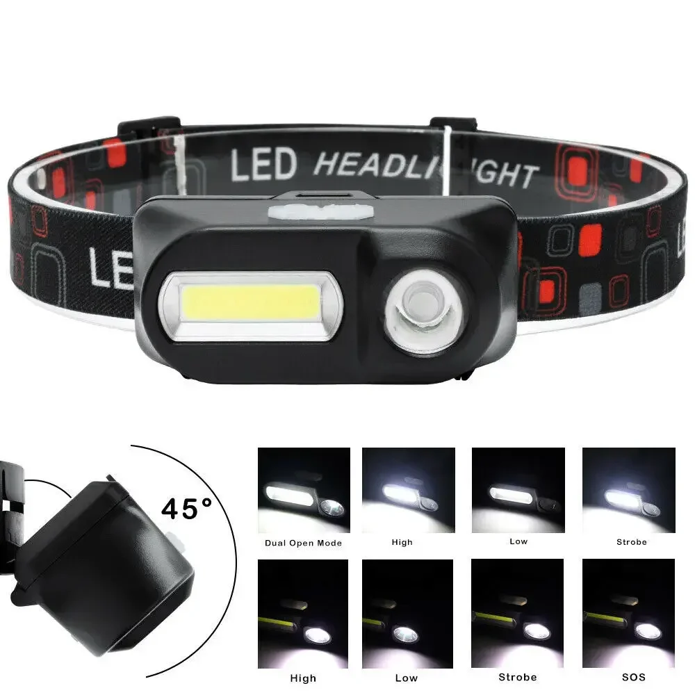 1-4PCS Strong Light Outdoor Head Lamp Cobled Multi Function Headlight USB Charging Head Mounted Flashlight Outdoor Night Fishing