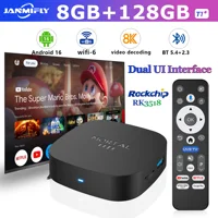 2025 Новый Android TV Box T1+ Rockchip RK3518 Android 16 8 ГБ ОЗУ 128 ГБ ПЗУ WiFi 6 BT 5.4 Dual UI 8K Ultra HD Smart Media Player