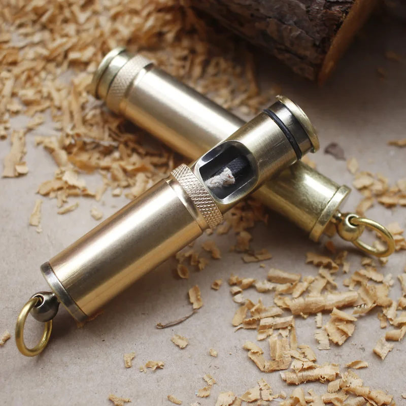 Retro Torch Lighter Wheel Flint Brass Kerosene Oil Pipe Lighter Cigarette Gasoline Windproof Gadget Men