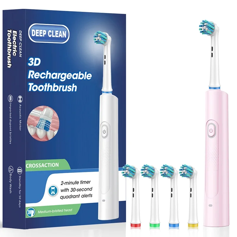 Electric Toothbrush Adult 3D Round Head Soft Bristled