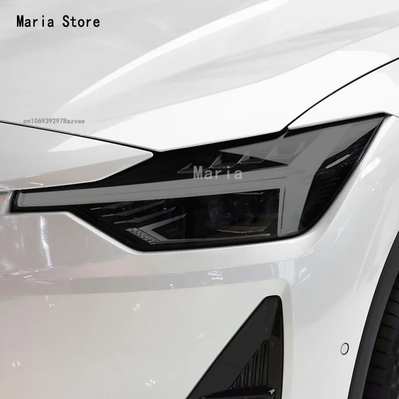 

Для POLESTAR 2 2021-2023-аксессуары Защитная пленка для автомобильной фары Прозрачная черная наклейка из ТПУ