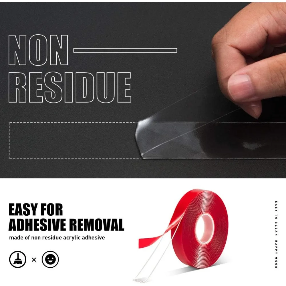 Premium Double-Sided Nano Tape - Clear, Waterproof & Heavy Duty Adhesive with No Residue Removal