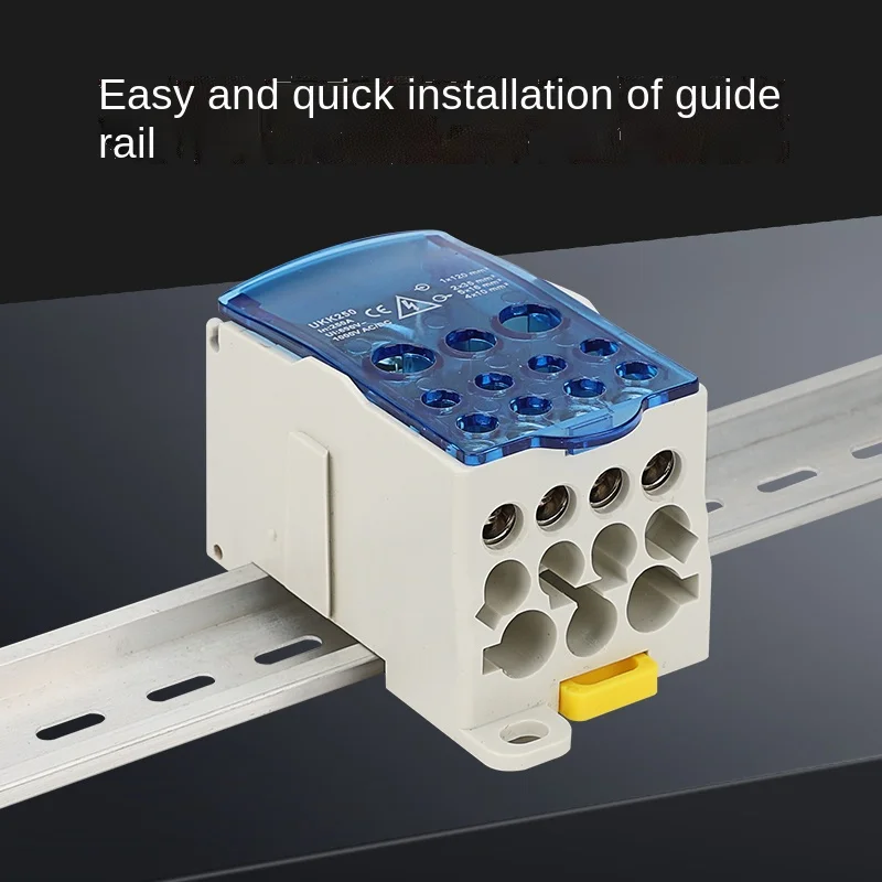 electrical wire connector One in multiple-out distribution box Din Rail Terminal Blocks junction box diverter UKK-80/160/250A Din Rail Distribution Box Din Rail Terminal Block Wire Connectors