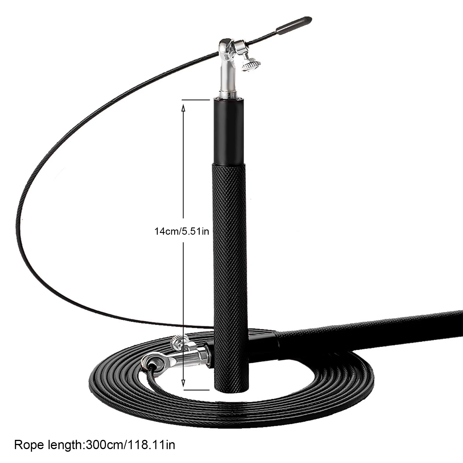 Jump Rope 360&deg; Swivel Ball Bearing Adjustable steel coated rope Aluminum Anti Skipping Handle Fitness Training