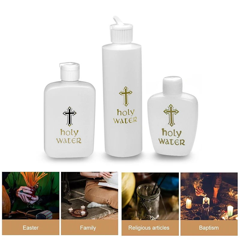 Description Picture 3 of item1/2/3Pcs 60ml/250ml Creative Jesus Cross Pattern Holy Water Bottle Sturdy Portable Durable Prime Church Holy Water Bottle