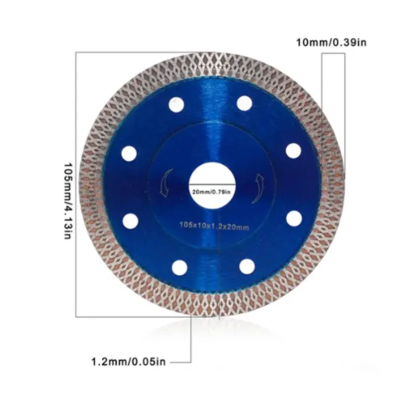 HIGHDRIL 5-Pack Diamond Tile Saw Blades - 4.5 Inch/115mm Fan-Shaped For Cutting Tile, Granite, Marble