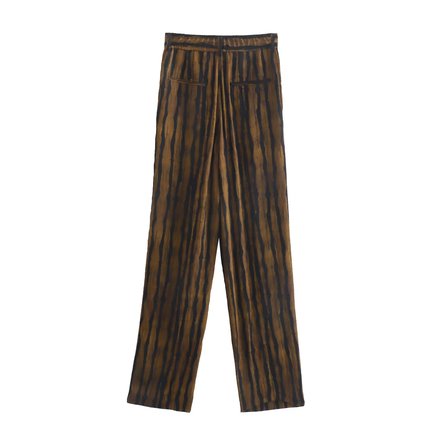 baggy pants Nlzgmsj ZBZA Women Spring Women Wide Leg Pants Vintage Striped High Waist Thick Straight Trousers Side Pleated Baggy Pant 202202 corduroy pants