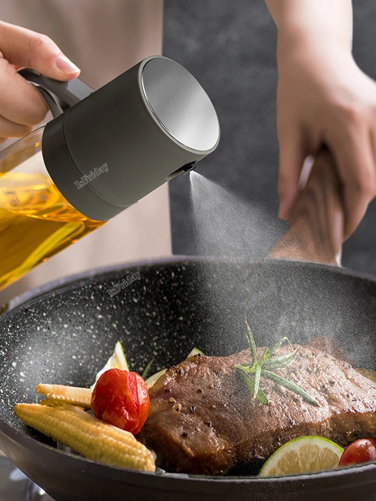 Oil Sprayer Oil Spray Bottle 250ml High Borosilicate Glass Cooking Oil Dispensers Olive Sprayer Mister For Air Fryer Salad Baking