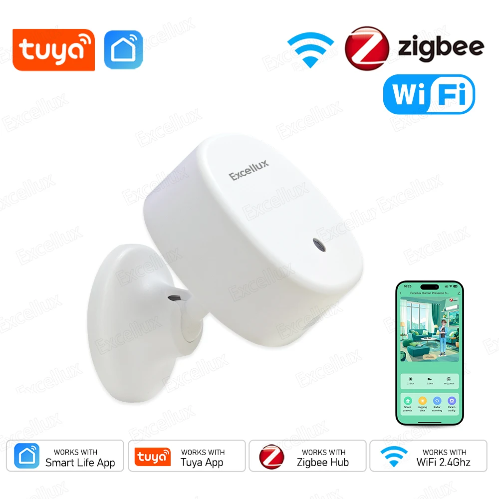 Smart Life Zigbee Human Presence Sensor Tuya WiFi Mmwave Radar Pir Motion Sensors With Luminance Detection Smart Home Automation motion sensor human presence sensor pir motion sensor pir sensor switch motion sensor switch