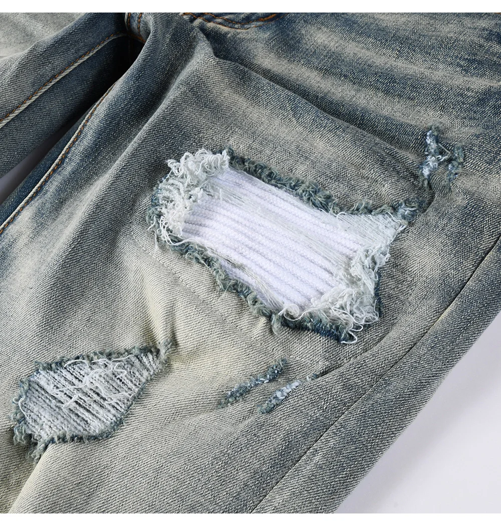Dark Blue Biker Jeans Styling View