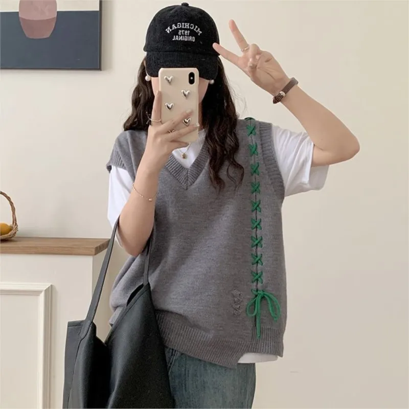 Creative Pregnant Women's Knitted Vest Jacket New Arrival Maternity Spring and Autumn V-neck Outerwear Sweater Jacket LH161