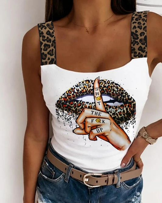 

Women's Casual Fashion Summer 2024 New Temperament Commuting Versatile Top Elegant Leopard Print Printed Top