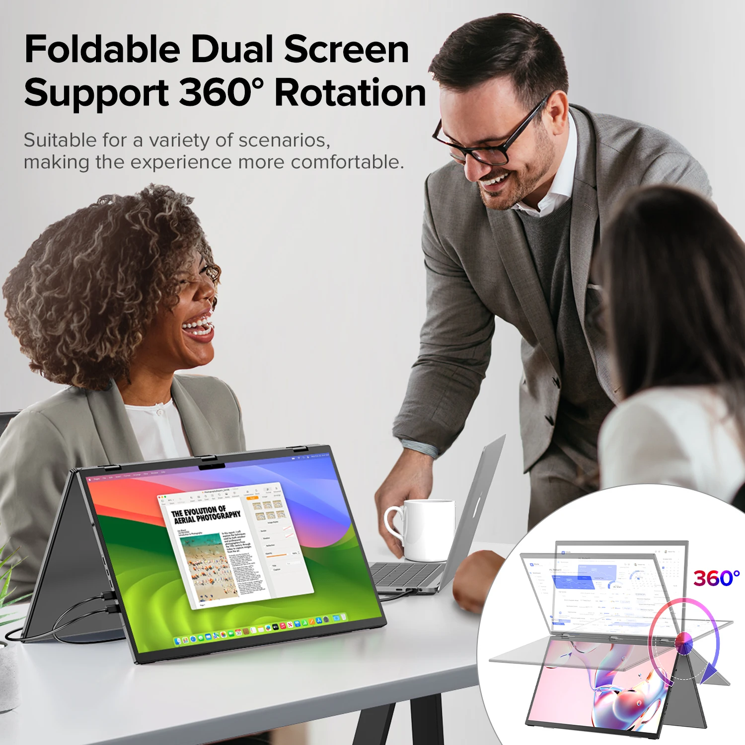 UPERFECT ׷̵ Delta 18.5 100Hz ƮϿ  ޴  1080P HDR 360 ̽ Ʈ PC ȭ  ֿܼ  Ʈ ũ