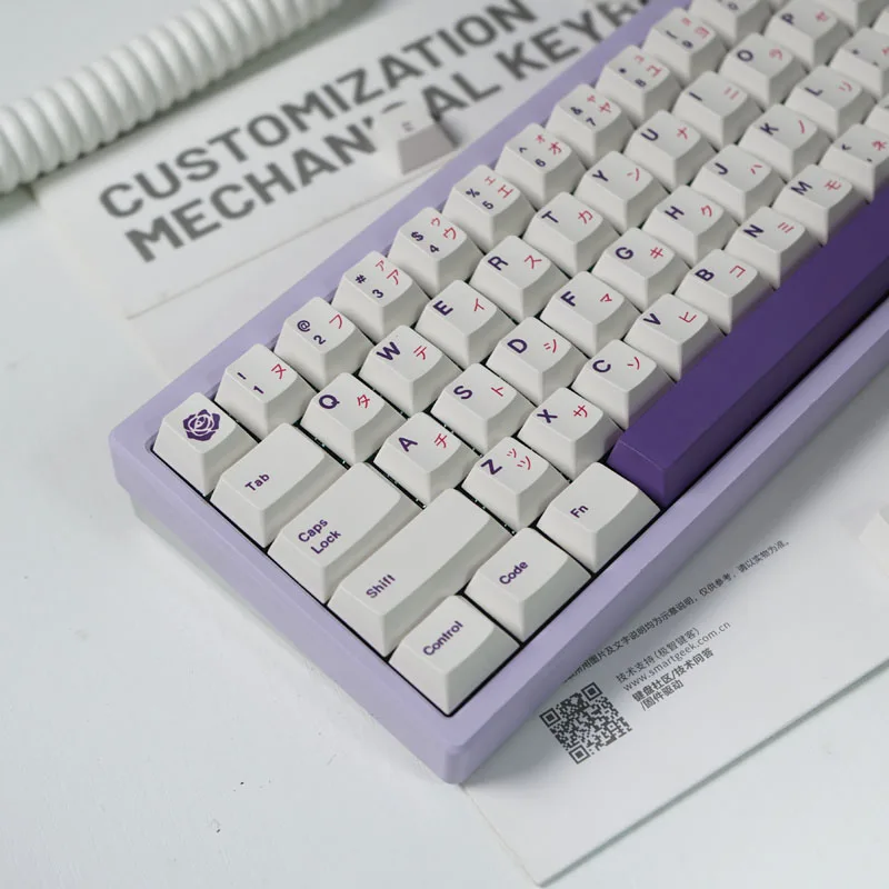 Gmk-pbt Cherry Profile Keycaps Teclado Mecânico Chave Keycap Rosa Roxo Rosa Tema Sublimação 146 Key Gmk - Imagem 4