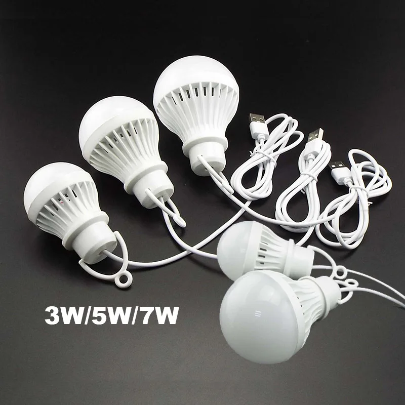 USB LED Bulb Portable Lamp Book Lights Outdoor Camping Light Indoor Reading Light Bulb Energy Saving Emergency Lamp A7