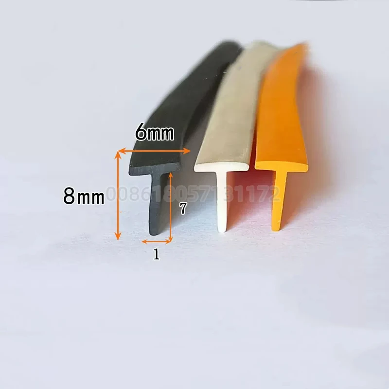 Gap Cover Borracha t Faixa Borda Encher Escudo Selos 6×8 mm Preto Branco Laranja