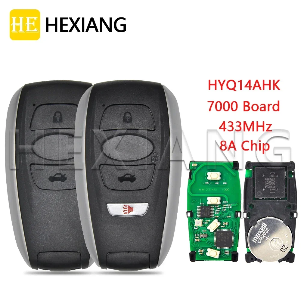 

HE Xiang Car Remote Control Key For Subaru Impreza XV BRZ Forester Legacy HYQ14AHK 231451-7000 8A 433.92MHz Keyless Entry Card