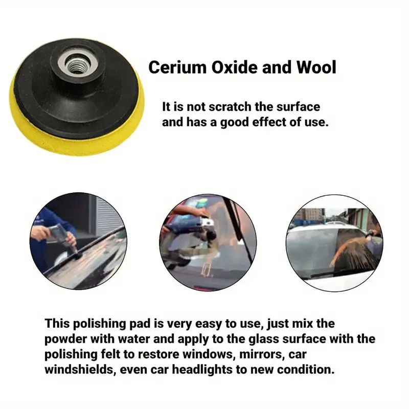 Car Glass Polishing Kit 4 OZ Cerium Oxide Powder Watch Glass Screen Windows Polishing