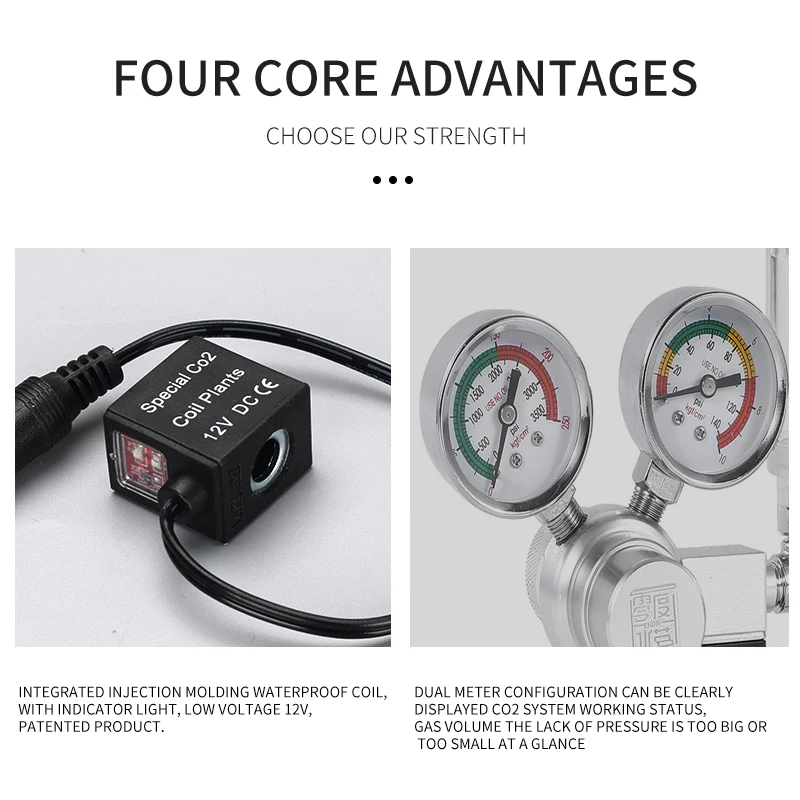 DIY Aquarium CO2 regulator solenoid valve bubble meter plant water grass tankCO2 reaction control system pressure reducing valve 4