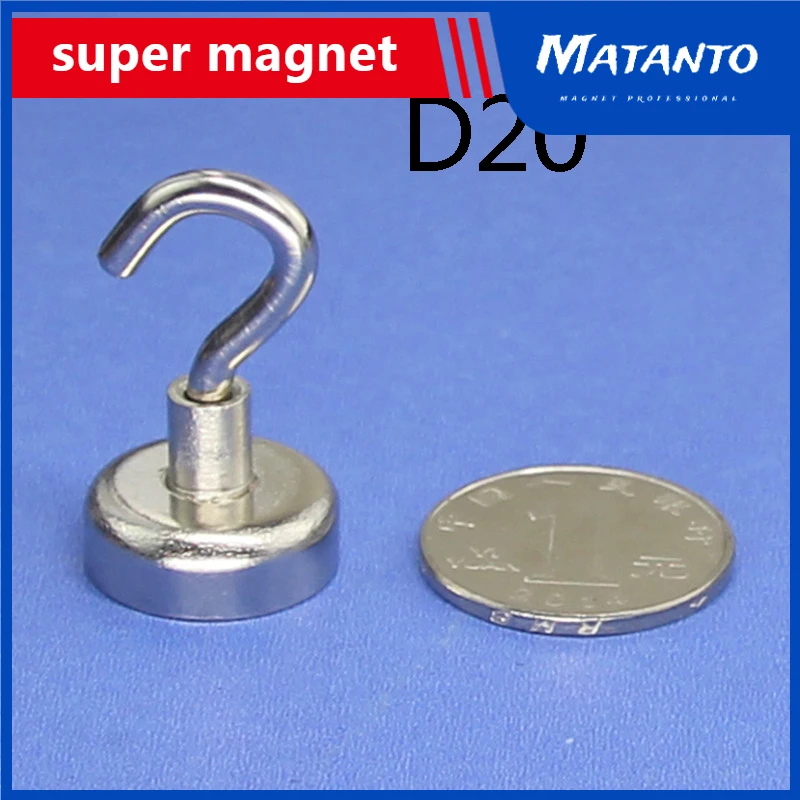 1/3/5Pcs D20 Ganci Per Appendere Magnetici Magnete Forte N35 Neodimio Forte Magnete Per Terre Rare Appendiabiti Per Cucina Domestica Gancio A Parete
