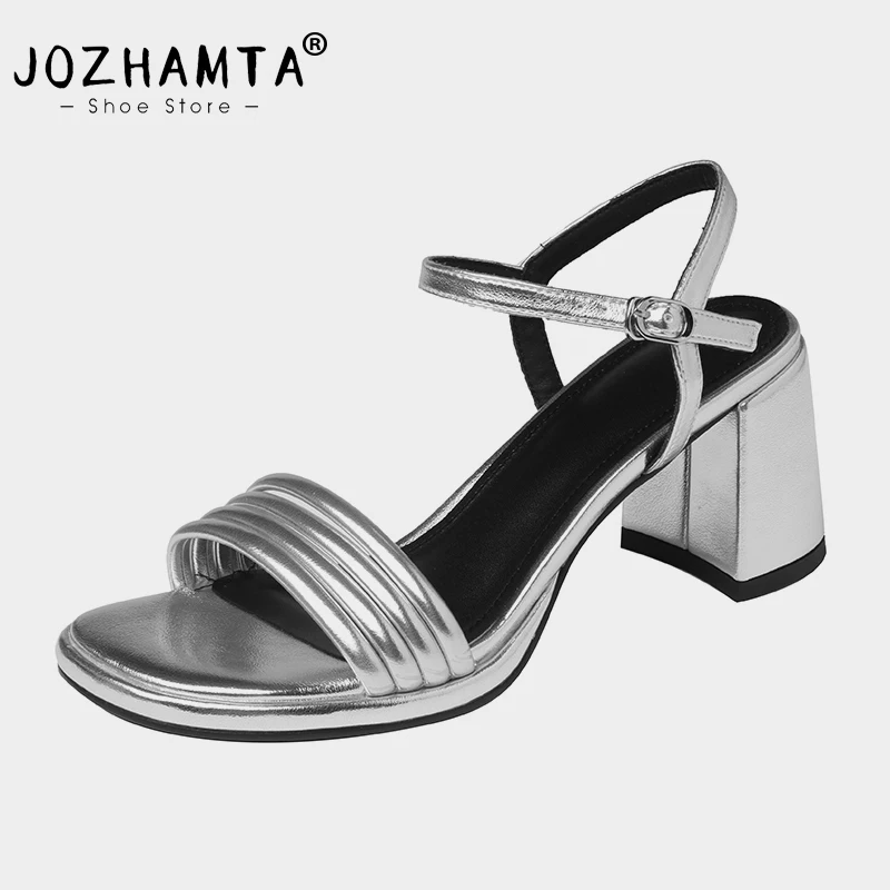 

JOZHAMTA Size 34-39 Heeled Sandals Women Summer 2023 Fashion Platform Shoes For Women High Heels Sandalias Casual Office Lady