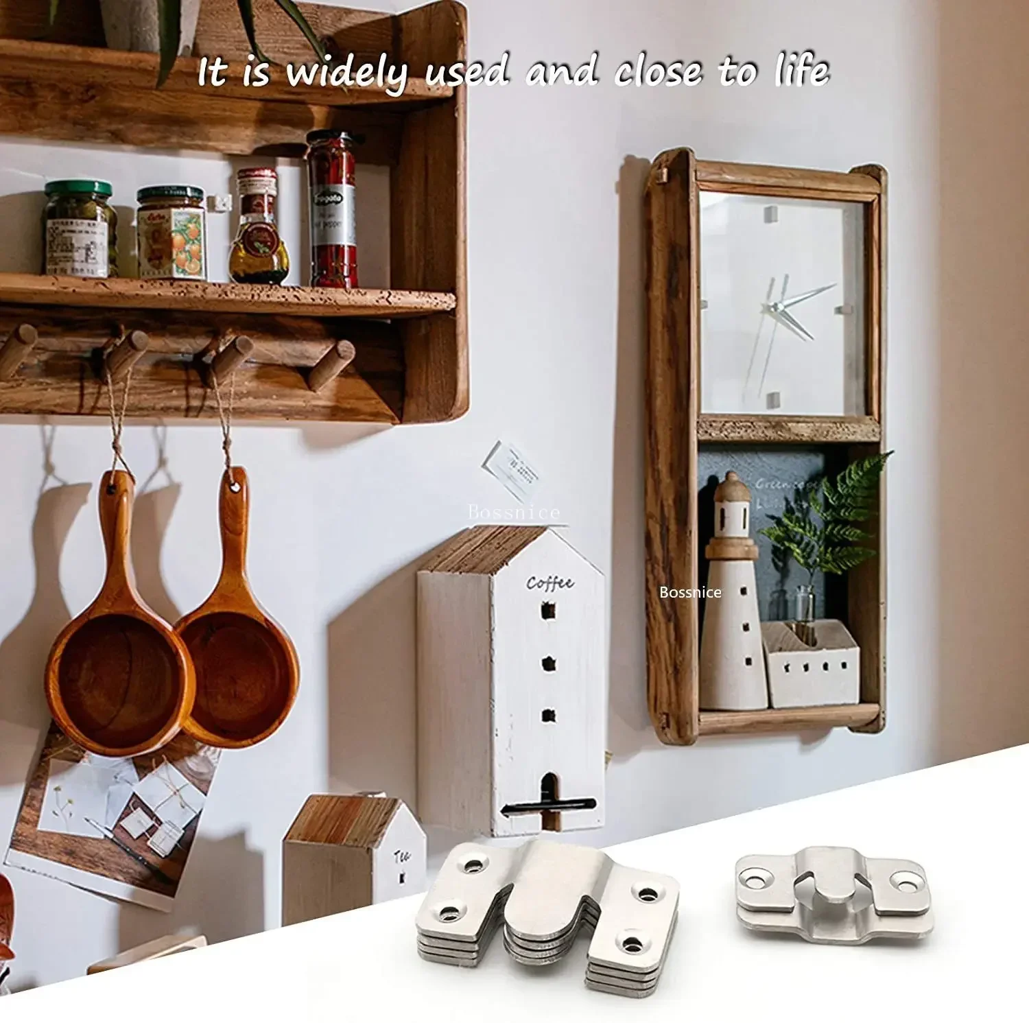 1-4Pairs Flush Mount Brackets, Headboard Wall Fixing Brackets Wall Mount Interlocking Z Clip Hook for Pictures Mirrors Frames 3