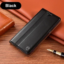 Vintage Genuine Leather Magnetic Flip Wallet Phone Case, Smart Design for Honor 300 (Black)