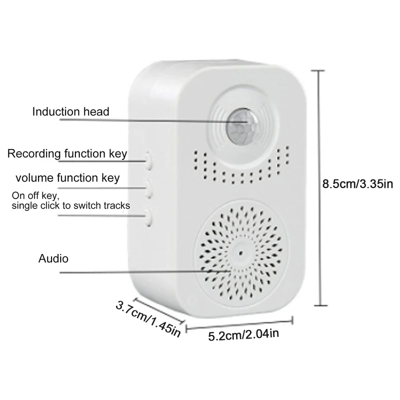 Welcome Doorbell Welcome Doorbell Infrared Motion Sensor Activated Recordable Voice for Shop Audio Player Entrance Welcome Doorbell