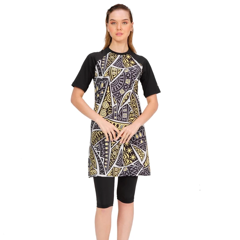 Swimsuit Women Muslim Islamic Female Hijab Burkini Swimwear Conservative Bathing Suit Short Sleeve Pants Beach 3Pcs women swimwear muslim swimwear