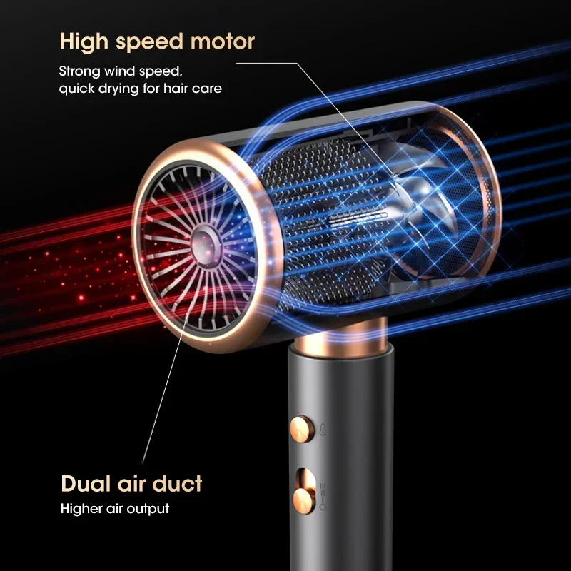 Xiaomi Hair Dryer Hot Cold Wind Air Brush Hairdryer Negative Lonic Blow Dryer Strong PowerDryer Salon Tool 2400W 3th Gear 4