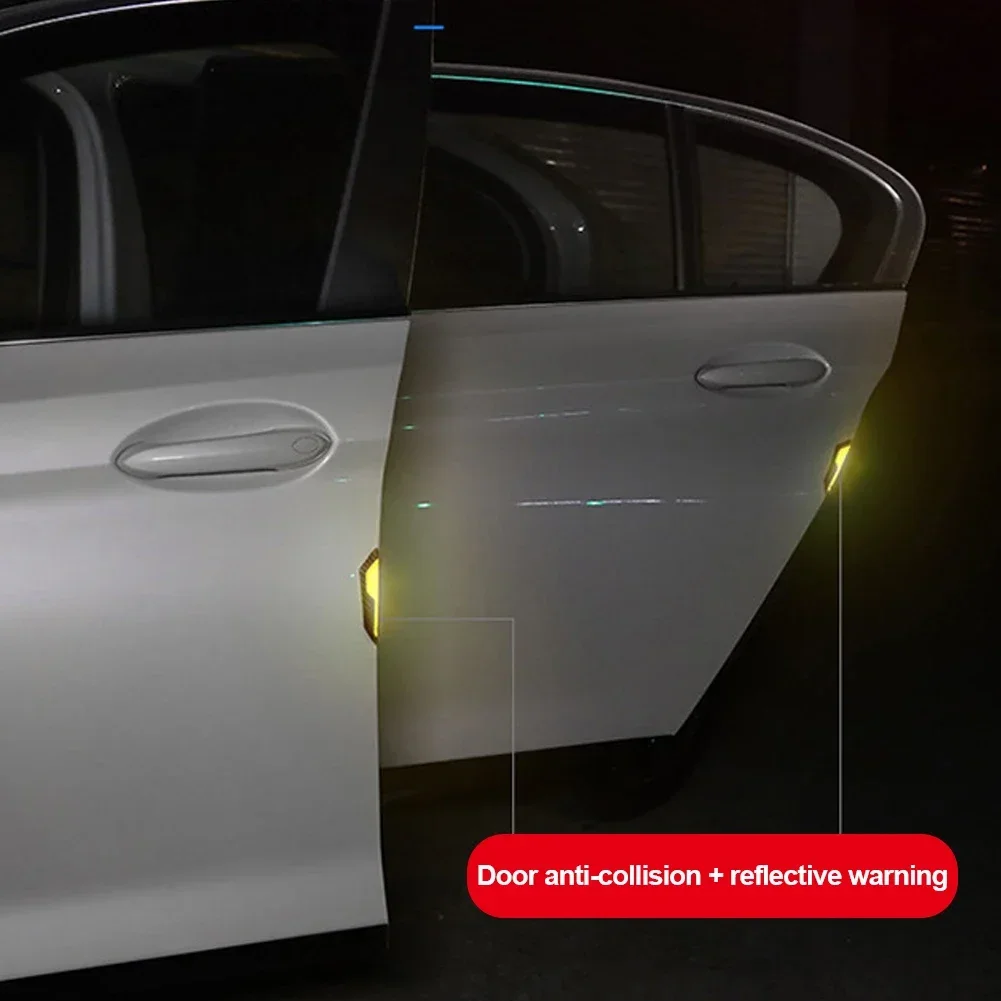 Car Door Anti-Collision Strip Reflective Warning Stickers 4PCS