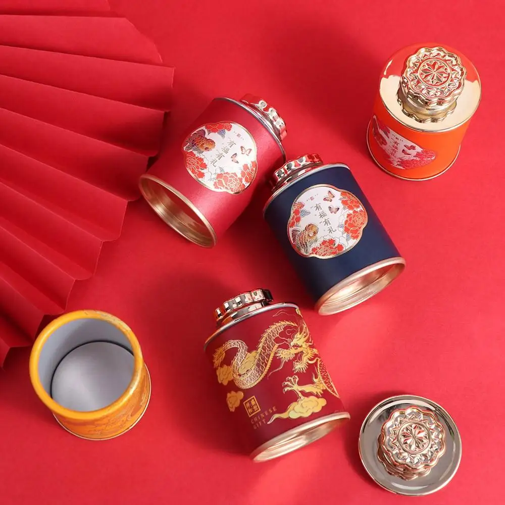 Storage Can Paper Empty Tea Tin Can Portable Mini Tea Canister Exquisite Small Packaging Box Home tea tin box tea canister