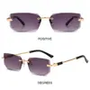 Y2K Shades Eyewear for Women & Men Rimless Rectangle Sunglasses Frameless Sun Glasses UV400 Protection Fashion Accessory 3
