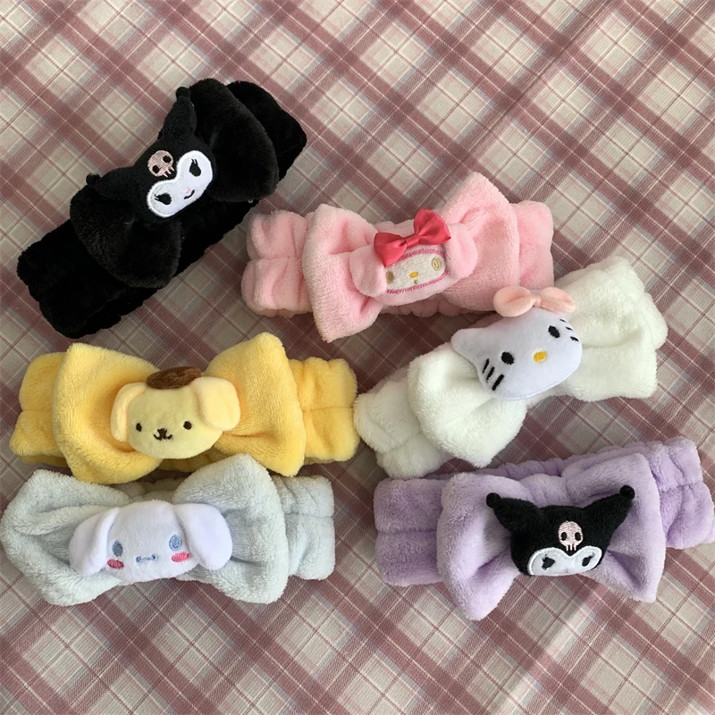 

Kawaii Sanrio Hello Kitty Cinnamorol Mymelody Hair Accessories Cute Plush Doll Hairband Anime Cartoon Girl Birthday Holiday Gift