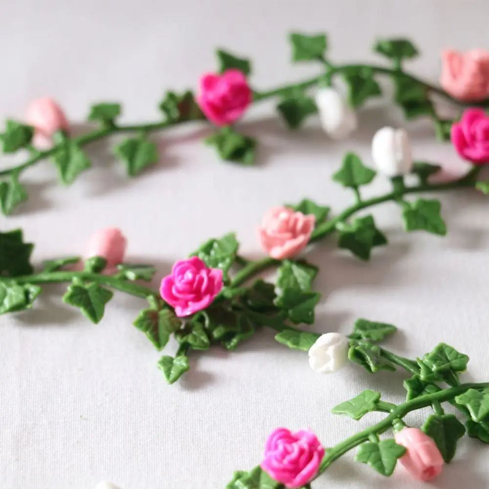 20Pcs Dollhouse Simulation Decoration 1/12 Rattan Artificial Flower Wall Hanging Ring Hanato Vine DIY Accessorie Cake Model Gift 3