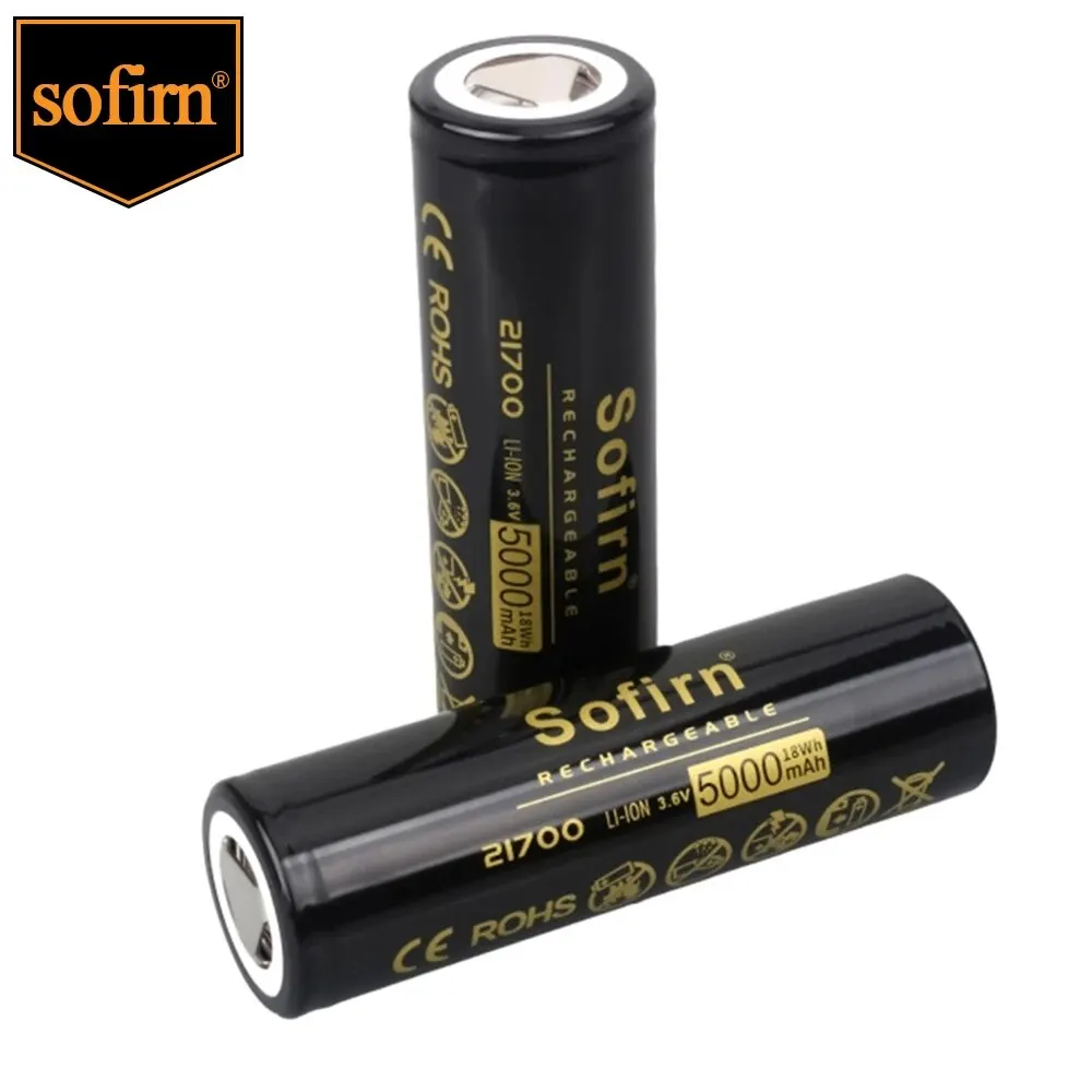 Sofirn ÷  21700, 5000mAh, 3.7V, 48A, 10C  HD , Ƭ  뷮