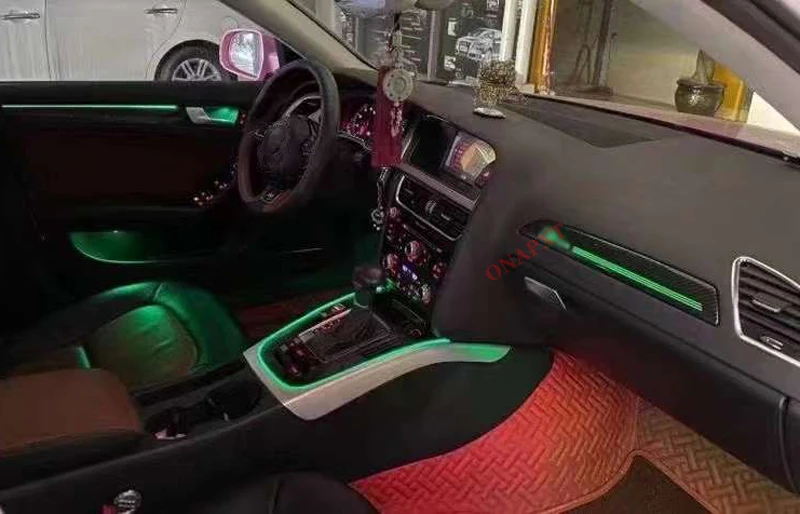 

Auto For Audi Q5 B8 2009-2017 Button APP Contorl Door Dashboard Panel LED Atmosphere Lamp Luminous Strip Ambient Light 21-color