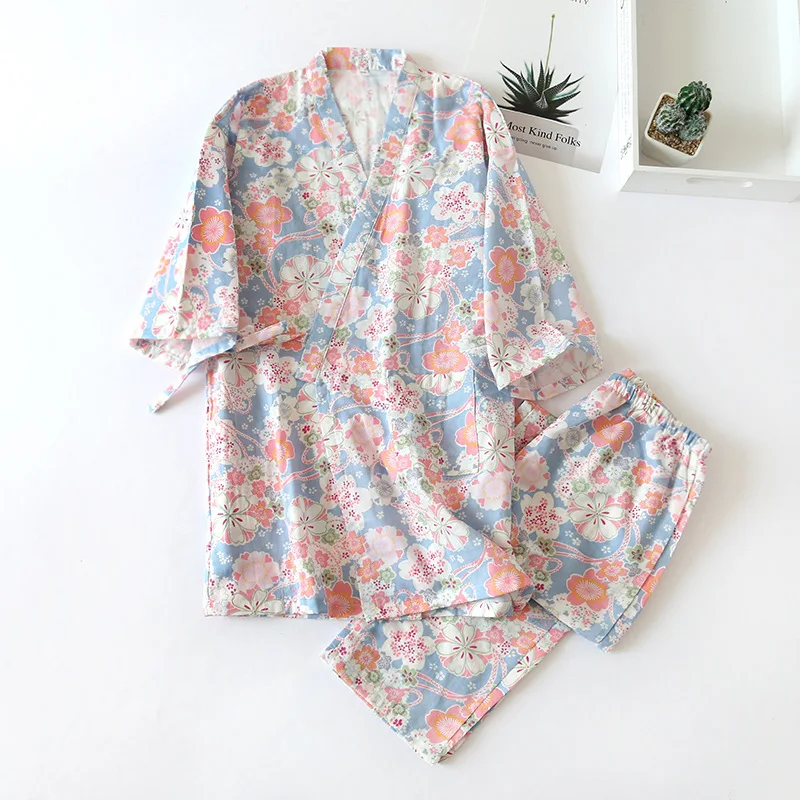 Cotton Japanese Kimono Pajamas Cotton Women Japanese Pajama