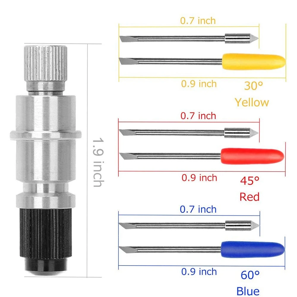 블레이드 거치대 베이스가 있는 비닐 커터 플로터 커팅 블레이드, CB09 CB09U Graphtec용 30/45/60 도 블레이드, 30 개