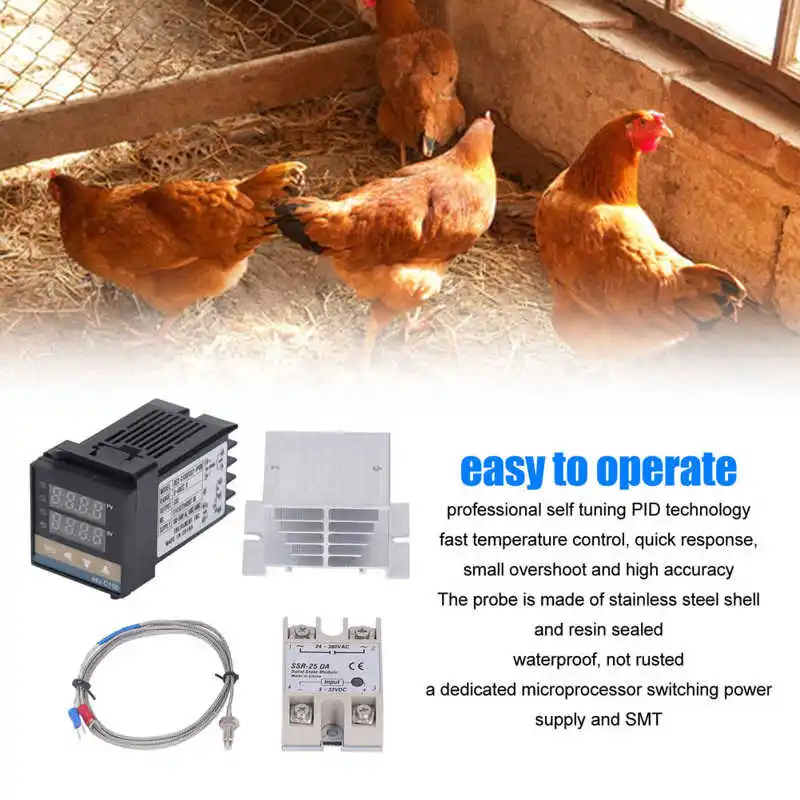 PID Temperature Controllers Kit 0?400 Waterproof High Accuracy REX C100 Temperature Controller for Farm HOT