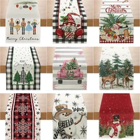 Linen Christmas Table Runner Snowman Xmas Tree Home Dining Table Cover Tablecloth 2024 Navidad Noel Christmas Decorations 2025 6