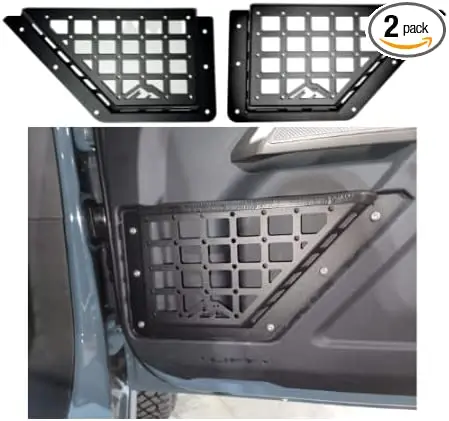 

2021 New style Car Interior accessories Door Storage Box Aluminum Alloy Armrest Box black Molle Panel For Bronco 2021+