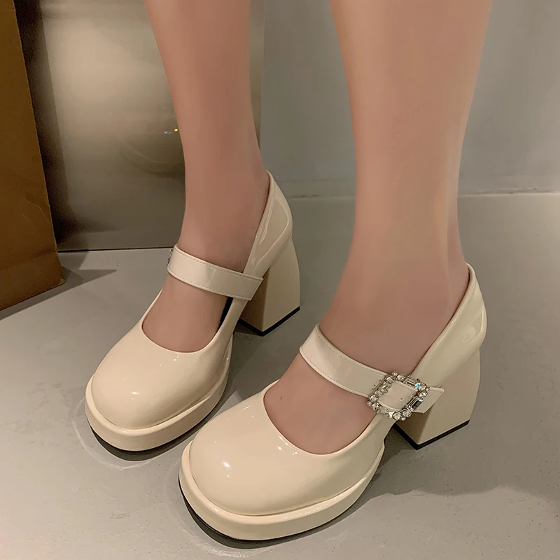 

Женские туфли на массивном каблуке, туфли-лодочки с кристаллами, высокий каблук, лето 2024