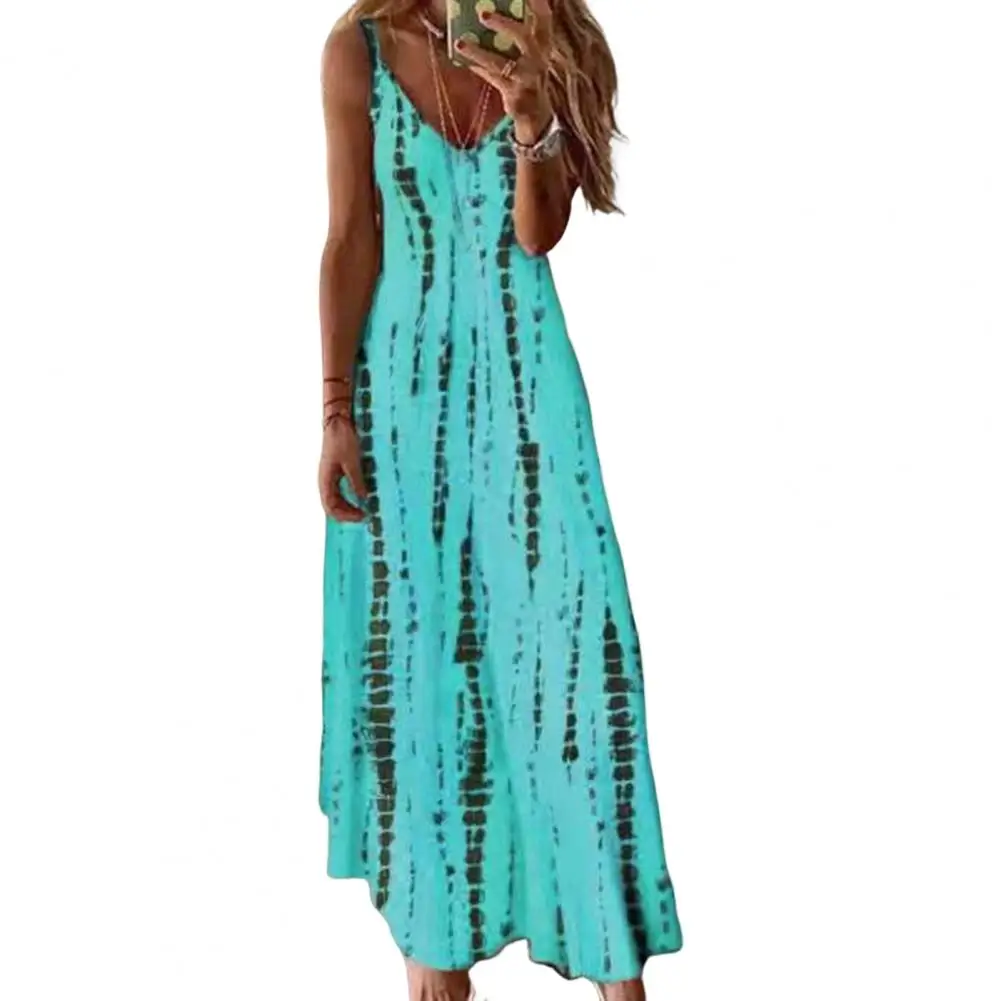 

Stylish H Shape Machine Washable Irregular Stripe Print Contrast Color Dating Dress Pullover Summer Dress Daily Clothes