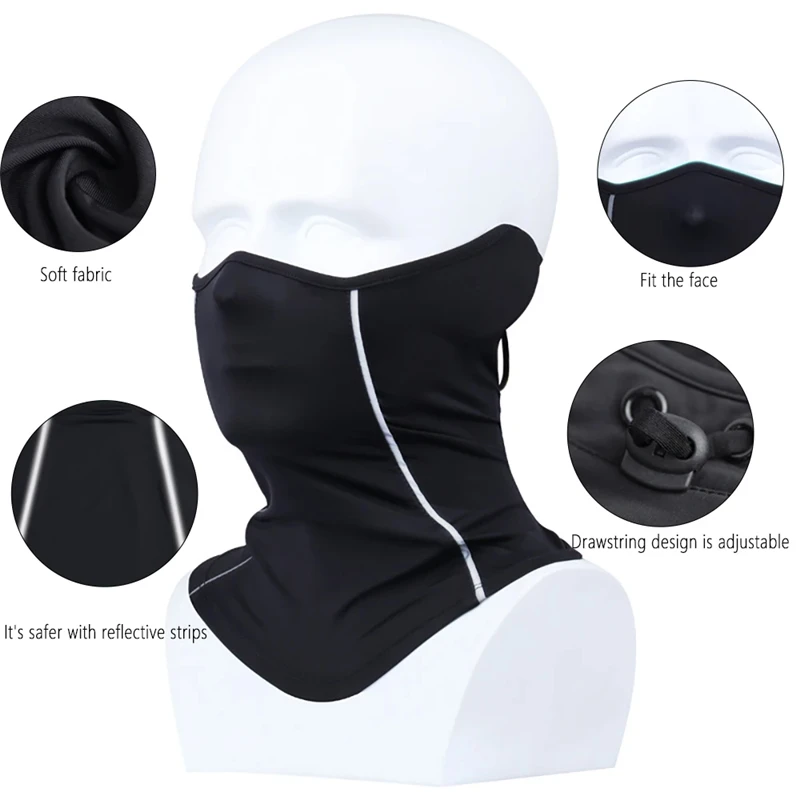 Summer Men's and Women's Ice Silk Dust Mask Reflective Night Riding Half Face Mask UV Resistant Scarf Sports Headscarf