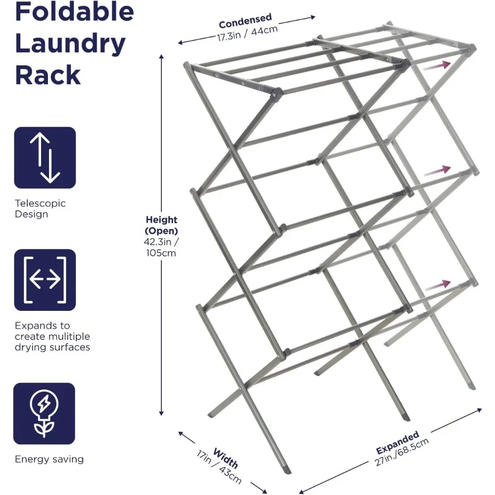 Laundry Organization Expandable/Collapsible Clothes Drying Rack. Essential for Camping/Trailers or Anywhere You Air Dry Laundry 2