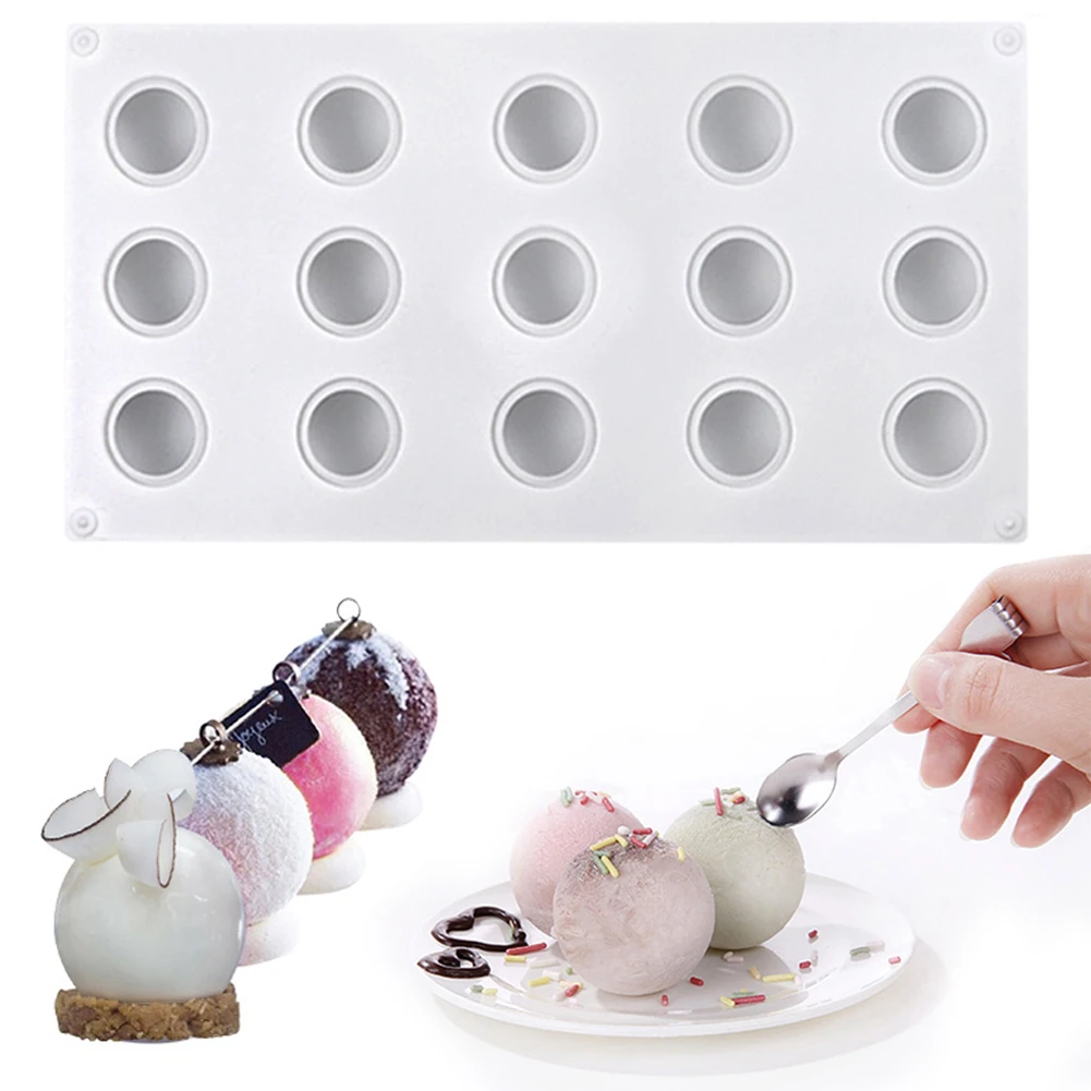 15 Round Ball Mini Truffles Silicone Cake Mold For Chocolate Mousse
